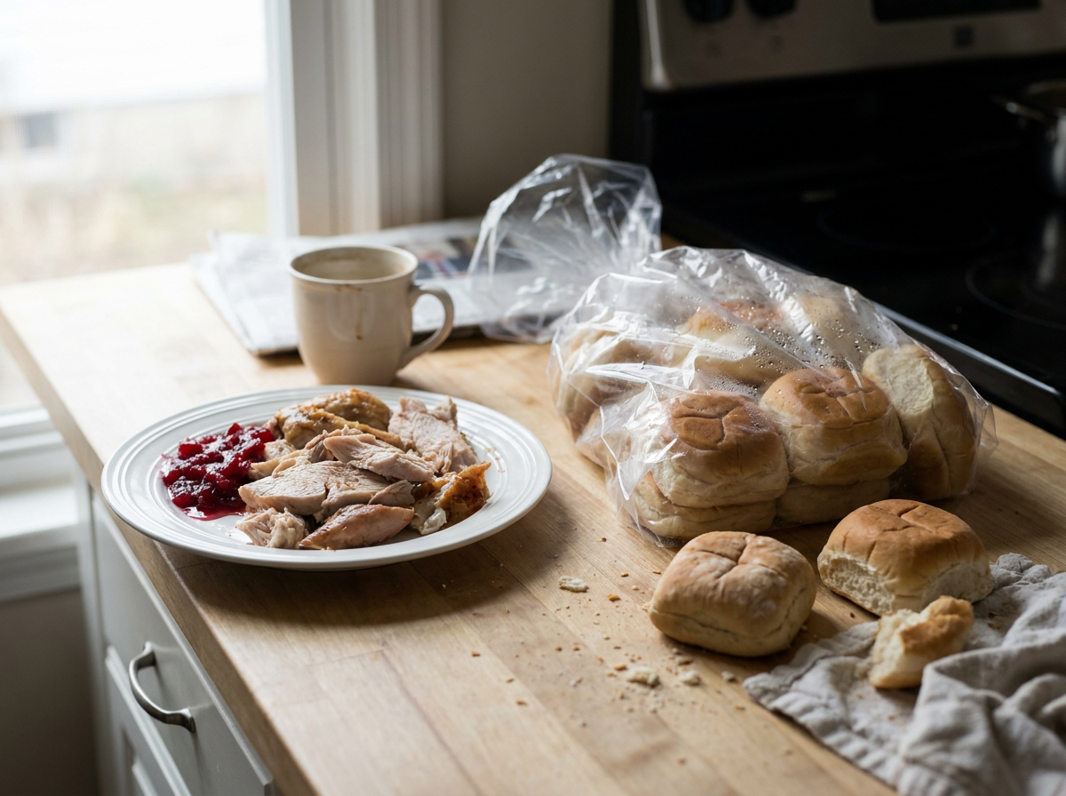 Friday morning: the rolls I sealed in plastic.