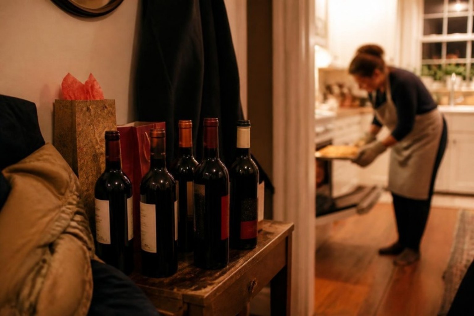 Wine is forgotten in an hour. A gift that honors the host's hours in the kitchen lasts for years.
