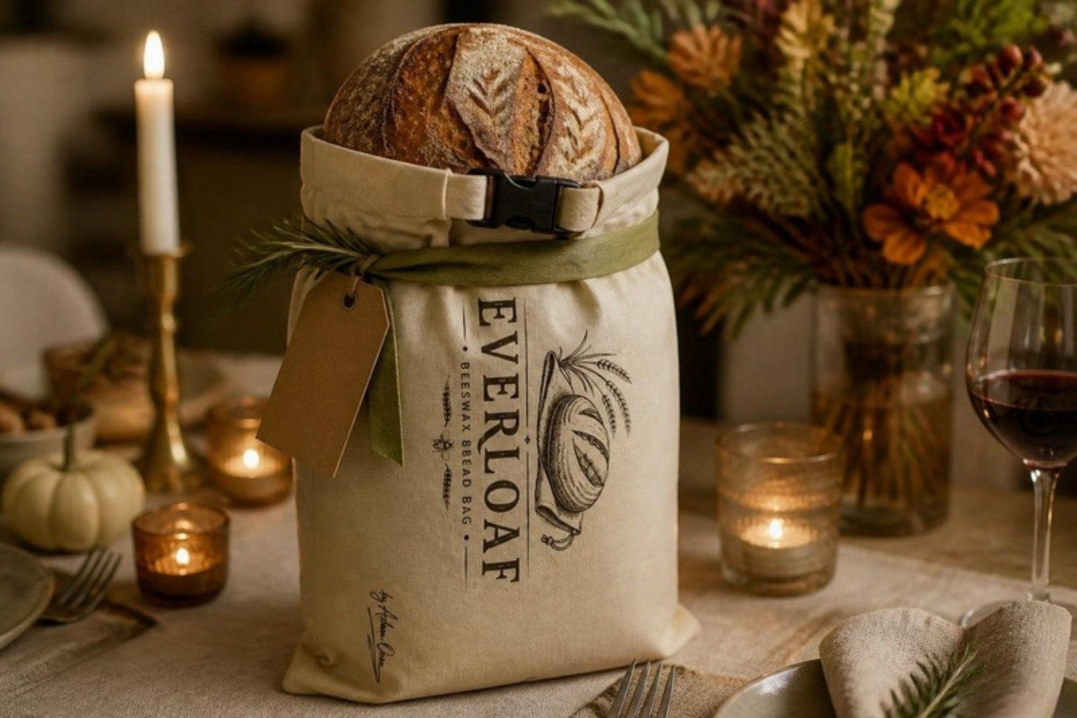 Slide a bakery loaf inside and tie it with ribbon. A host gift that looks like a magazine cover and gets used all year.